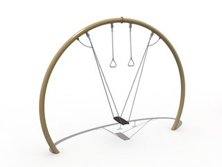 Kids Outdoor Playground Steel Swing Playset สำหรับสวน